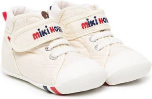 Miki House first-stage walker high-top sneakers White