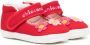 Miki House floral-embroidery touch-strap ballerina shoes Red - Thumbnail 1
