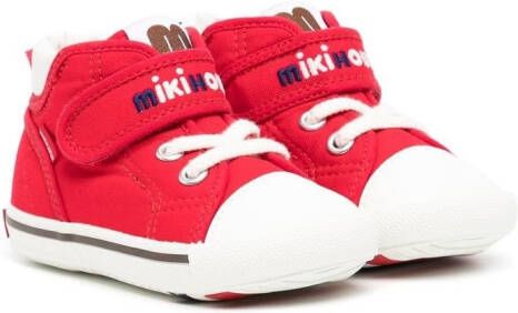 Miki House logo-embroidered high-top sneakers