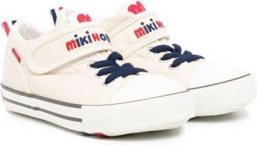 Miki House logo-embroidered high-top sneakers White