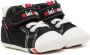 Miki House logo-embroidered touch-strap sneakers Black - Thumbnail 1