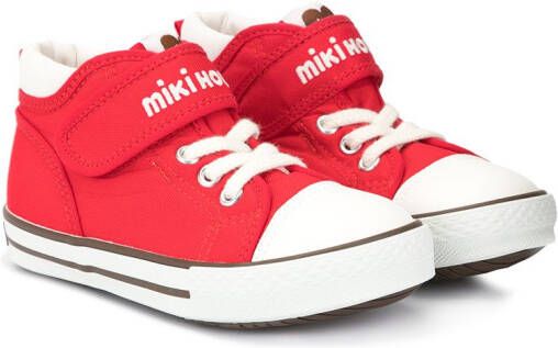 Miki House logo hi-top sneakers Red