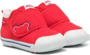 Miki House logo-patch touch-strap sneakers Red