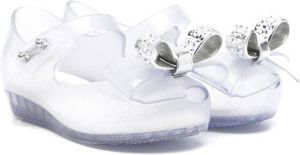 Mini Melissa bow-detail ballerina shoes White