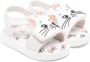 Mini Melissa cat-print open-toe sandals White - Thumbnail 1