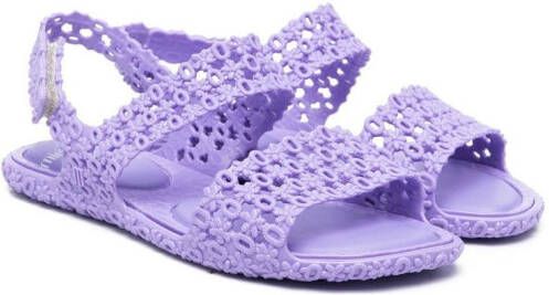 Mini Melissa embroidered sling-back sandals Purple