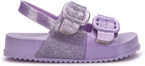 Mini Melissa glitter-detail sandals Purple