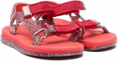Mini Melissa glittered touch-strap sandals