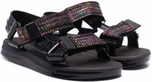 Mini Melissa metallic touch-strap sandals Black