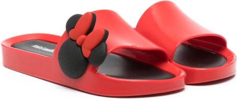 Mini Melissa Minnie open-toe slides Red