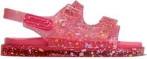Mini Melissa paint-splatter jelly sandals Pink