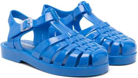 Mini Melissa round-toe buckled jelly shoes Blue