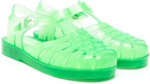 Mini Melissa side-buckle closed-toe sandals Green