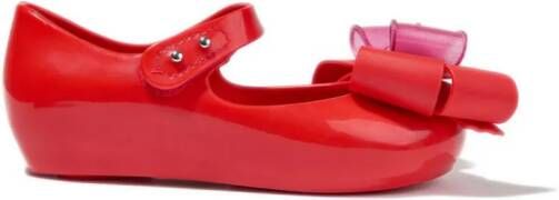 Mini Melissa Ultra Sweet bow-detail ballerina shoes Red