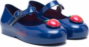 Mini Melissa White Snow round-toe ballerina shoes Blue