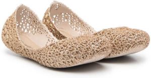 Mini Melissa woven ballerina shoes Gold