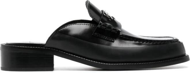 MISBHV Brutalist slip-on leather loafers Black