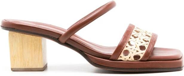 MISCI woven-trimmed sandals Brown