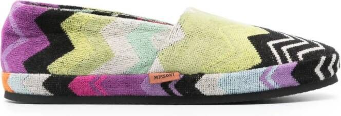 Missoni Home zigzag-motif slippers Green