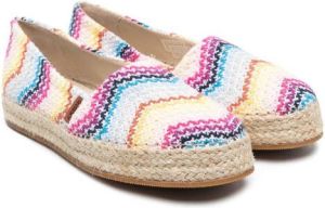 Missoni Kids zigzag slip-on espadrilles Yellow