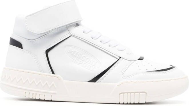 Missoni logo-print panelled hi-top sneakers White