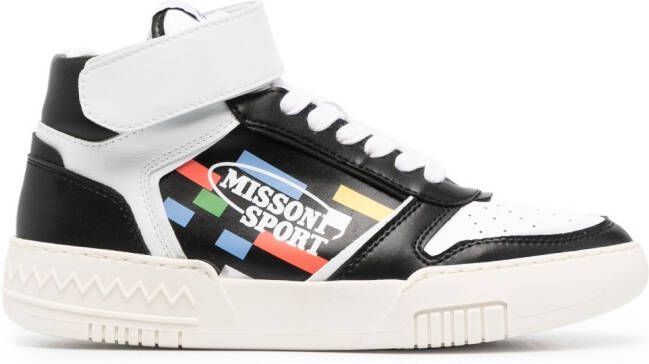 Missoni logo-print panelled hi-top sneakers White