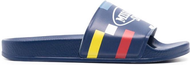 Missoni logo-print rubber slides Blue