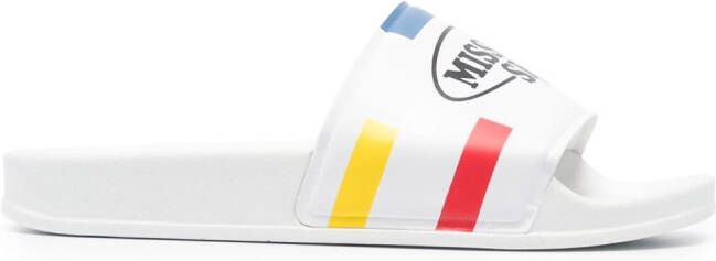 Missoni logo-print rubber slides White