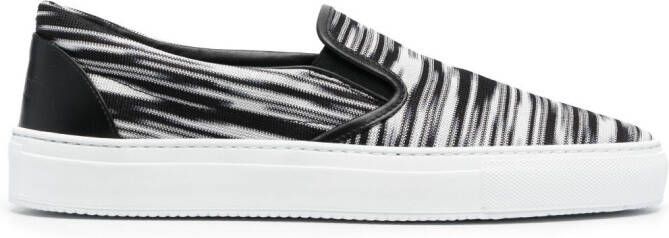 Missoni slub-patterned slip-on sneakers Black