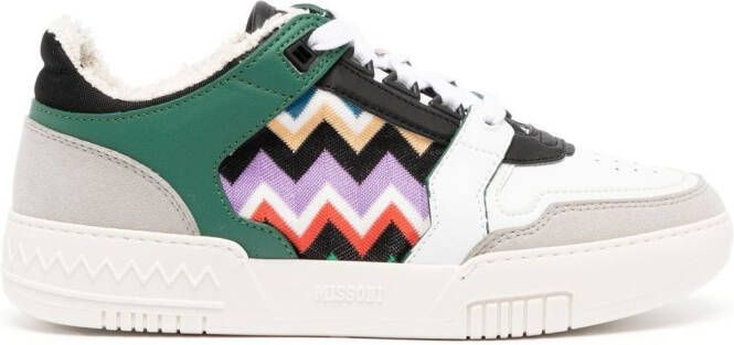 Missoni zigzag panelled low-top sneakers White