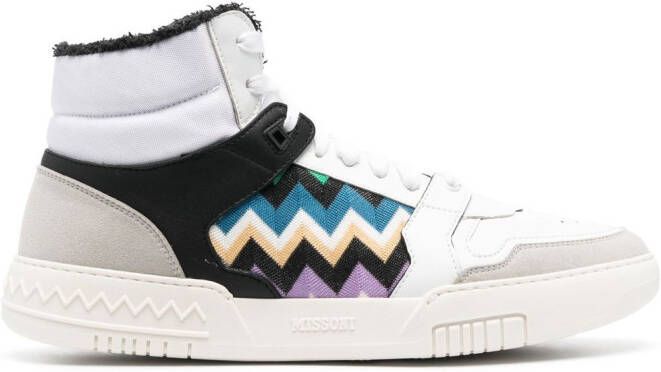 Missoni zigzag-pattern high-top sneakers White