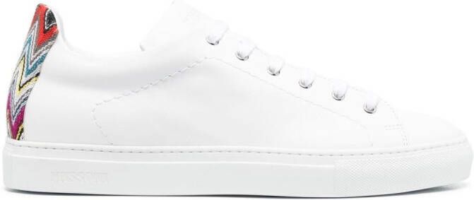 Missoni zigzag-trimmed leather sneakers White