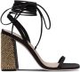 Miu 100mm ankle tie-fastening sandals Black - Thumbnail 1