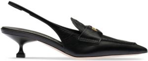 Miu 50mm leather slingback pumps Black