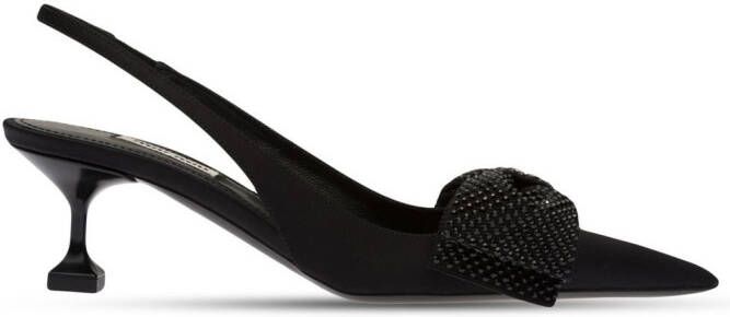 Miu 50mm satin slingback pumps Black