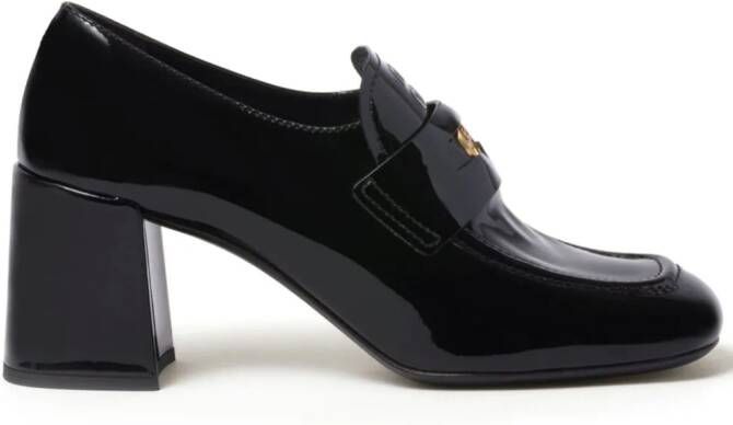 Miu 65mm leather penny loafers Black