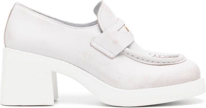 Miu 70mm leather penny loafers White