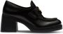 Miu 75mm heel leather penny loafers Black - Thumbnail 1
