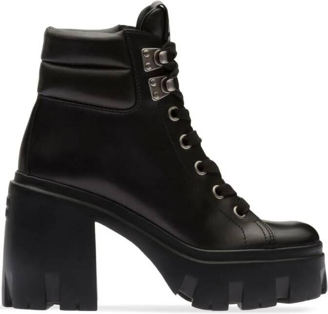 Miu block-heel ankle boots Black