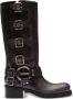 Miu buckle-detail leather boots Black - Thumbnail 1