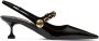 Miu chain-embellished patent leather slingback pumps Black - Thumbnail 1