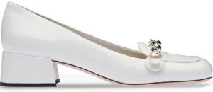 Miu chain-link detail loafer-pumps White