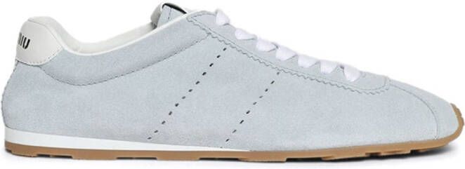 Miu lace-up suede sneakers Blue