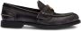 Miu logo-plaque leather loafers Black - Thumbnail 1
