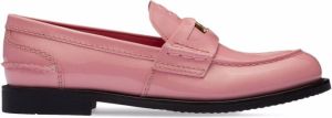 Miu patent leather penny loafers Pink