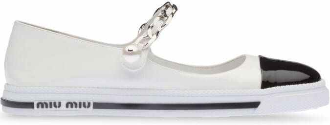 Miu patent leather pump sneakers White