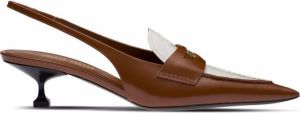 Miu slingback kitten-heel penny loafers Brown