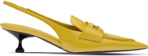 Miu slingback leather penny loafers Yellow