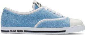 Miu Terry cloth low-top sneakers Blue