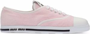 Miu Terry-Cloth low-top sneakers Pink